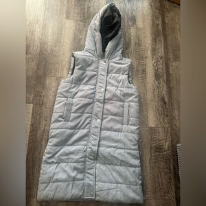 Gray Hooded Puffer Vest